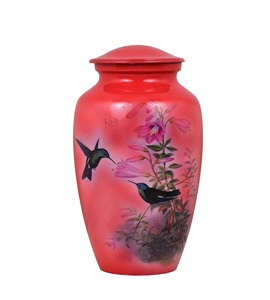 Gorrión con flor mascota antigua cremación caja decorativa cenizas recuerdo mascota urna gato entierro conmemorativo para cenizas humanas - Product Image 1