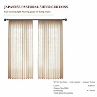 Voilage Jacquard Japonais Pastoral, Occultant, Isolant Thermique et Filtrant la Lumière, pour Salon, Bureau et Balcon