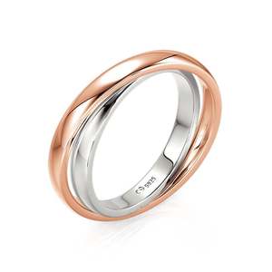Bague de mariage géométrique bicolore plaquée or pour homme Jeulia - Product Image 2