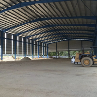 Kit d'Entrepôt Préfabriqué en Acier à Assemblage Rapide avec Colonnes en H et Toit en Métal Ondulé, Atelier en Acier, Garantie de Plus de 5 Ans