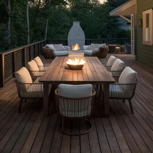 Ensemble de canapés sectionnels d'extérieur en aluminium de luxe résistant aux intempéries, mobilier de salon contemporain pour villa et cour, haute qualité, résistant au soleil - Product Image 1
