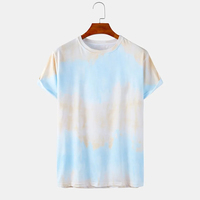 T-shirts tie-dye pour hommes de haute qualité, nouvelle mode décontractée, respirant, 200 g, grande taille, logo personnalisé, matière polyester/coton