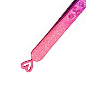 Pince à épiler d'extension de cils en acier inoxydable de précision pourpre Texture de pointe lisse antistatique Conception de coeur unique Fibre droite - Product Image 5