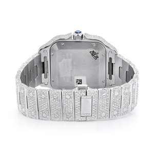 Octagon Dial Bust Down Quartz Moissanite <b>Watch</b> with Glass Crystal and Stainless Steel Case - Product Image 6