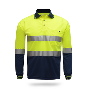 Reflective Safety Clothing <b>High</b> Visibility Safety Work Polo <b>T</b>-<b>shirt</b> Moisture Wicking Fabric Heated Bright Reflective Polo <b>Shirts</b> - Product Image 2