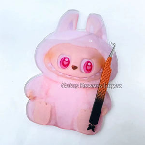 Latest Quality Sustainable Acrylic Labubu Doll Lash Tile With <b>Magnet</b> For Eyelash Extension Tweezers Custom Lash Tiles Available - Product Image 5