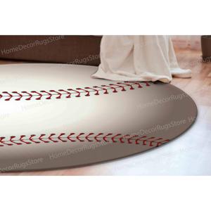 Tapis imprimé : Tapis sur le thème du baseball, Tapis tendance, Tapis circulaires, Tapis motivants, Tapis fin non tissé - Product Image 3
