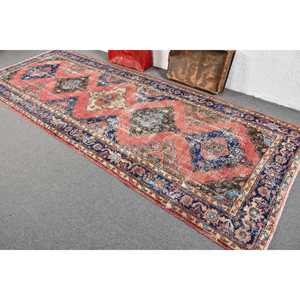 4.8x12.1 ft Vintage Turkish Rug, <b>Runner</b> Rug, <b>Red</b> Wool Rug - Product Image 4