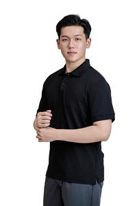 เสื้อเชิ้ตแขนสั้นลำลอง น้ำหนัก 200 กรัม กระดุมหน้า ผ้าถักทั่วไป TC 60% คอตตอน +40% โพลีเอสเตอร์ สีดำ ผลิตในเวียดนาม - Product Image 3