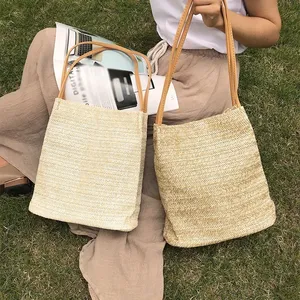 Schlussvorschlag neues Produkt Designer Damenstrandtasche Wasserhyazinthe-Stil Made in Vietnam mit Baumwollfutter offenem Umhang