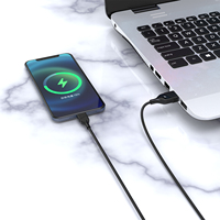 Câble USB de charge rapide 60W 3A 1100889 1M Noir pour iPhone Connecteurs Type-C vers Type-C