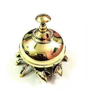 Cloche de bureau en laiton finition dorée, cloche décorative de table utilisée dans la maison, l'hôtel, le restaurant - Product Image 1