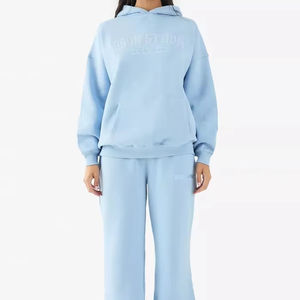 ชุดวอร์มสำหรับผู้หญิงผ้าคอตตอน100% ชุดวอร์มมีฮู้ดโอเวอร์ไซส์ทรงโอเวอร์ไซส์ทันสมัย - Product Image 1