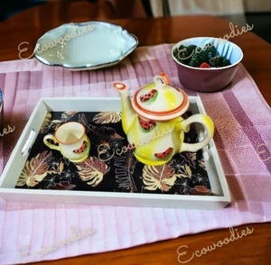 ถาดไม้ไผ่ทาสีสุดสร้างสรรค์ถาดชาผลไม้ของว่างทรงสี่เหลี่ยมผืนผ้าโต๊ะรับประทานอาหารถาดเสิร์ฟอาหารห้องน้ำ - Product Image 4