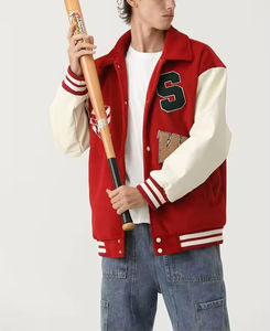 Chaqueta informal universitaria para hombre con interior cálido y parche sutil de chenilla adecuado tanto para ropa de campus como de viaje - Product Image 5