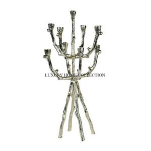 Bougeoirs en aluminium plaqués or au design merveilleux avec verre Bougeoir éclaircissant d'intérieur de nouveau style unique d'Inde - Product Image 3