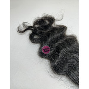 Natural Raw Dark Grey Curly Human <b>Hair</b> Bundles 100% Virgin Remy Indian Single Donor Curly Weft for Sew In <b>Extensions</b> - Product Image 4