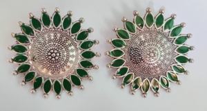 Article le plus vendu 2024 boucles d'oreilles serties de boucles d'oreilles à la mode plaquées argent bijoux pour femmes portées par les exportateurs indiens - Product Image 2