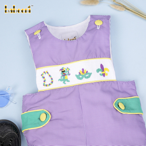 Overol Corto de Lujo para Bebés Niños, Bordado a Mano, Personalizado, OEM, ODM, BB2688 - Product Image 3