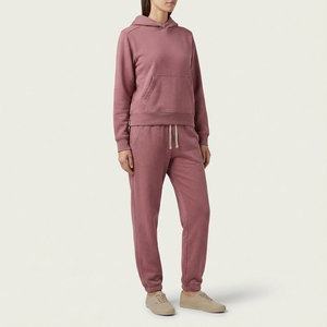 Conjunto Deportivo de Dos Piezas para Mujer, Sudadera con Capucha y Pantalones Jogger de Felpa Francesa - Product Image 1