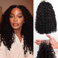 Extensions de cheveux humains à double trame, ondulations profondes - Cheveux vierges alignés sur les cuticules, effet plume, crochet invisible