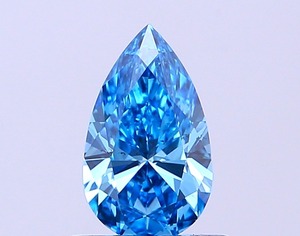 Diamant de laboratoire CVD en forme de poire, couleur bleu vif fantaisie, clarté VS2, polissage excellent, pierre précieuse de luxe premium en vrac - Product Image 1