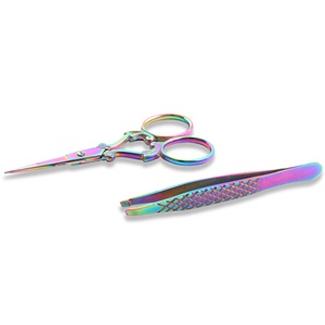 Precision Tip Eyebrow Tweezer Stainless Steel Beauty Scissors Facial Hair Trimming for Beauty Care <b>Makeup</b> <b>Tools</b> With Logo - Product Image 2