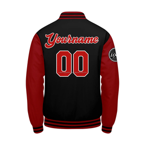 Blouson universitaire personnalisé à col montant, manches et corps en laine, broderie du logo – Coupe-vent, respirant, promotionnel pour homme, été - Product Image 3