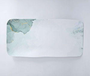 Assiette et bol en mélamine écologique de qualité supérieure sans BPA et sans danger pour les aliments avec texture peinture florale motif végétal déco - Product Image 3