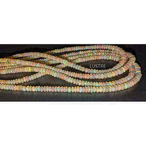 Perles d'opale de feu éthiopienne Welo AAA+ de 3-5 mm, perles rondes en pierres précieuses vertes, jaunes et blanches taillées pour la fabrication de bijoux - Product Image 3