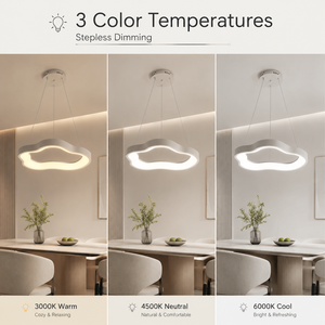 โคมไฟระย้าโลหะทันสมัย ​​27W LED ปรับแสงได้ 3 สี พร้อมรีโมทคอนโทรล สำหรับห้องรับประทานอาหารและห้องนั่งเล่น ตกแต่งบ้าน - Product Image 3