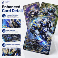 Impression personnalisée de cartes à collectionner TCG 350 g/m², cartes de jeu holographiques, logo OEM, papier artistique avec booster pack et boîte de cartes personnalisée