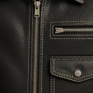 Vestes en cuir personnalisées Mode masculine Vestes en cuir coupe-vent Vestes en cuir de mouton de haute qualité Vêtements de rue - Product Image 4