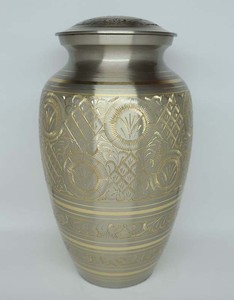 Urna de cremación para adultos y mascotas de latón con diamante azul marino para cenizas humanas con bolsa de terciopelo gratis - Product Image 3