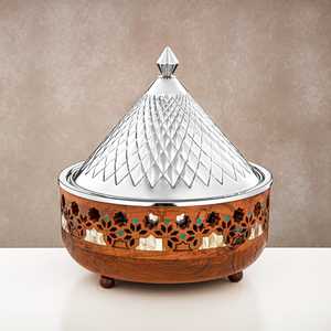 Cacerola de metal sólido con diseño elegante para el almacenamiento de alimentos calientes, ideal para platos de arroz Thalis indio o porciones familiares grandes - Product Image 4