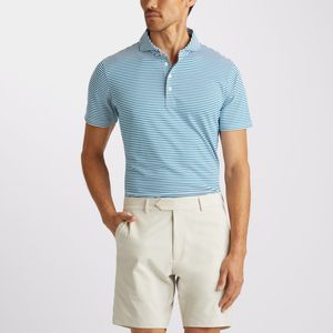 T-shirt de golf en piqué technique à col ouvert rayé moderne à manches courtes Chemises polo pour hommes - Product Image 1