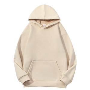Men's <b>Red</b> Oversized <b>Hoodie</b> Solid Color Cotton Fleece Casual Pullover with Kangaroo Pocket Autumn Wear - Product Image 6