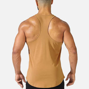 Camiseta deportiva sin mangas para hombre, ropa deportiva de talla grande para gimnasio y Fitness, camiseta sin mangas de algodón sólido - Product Image 2