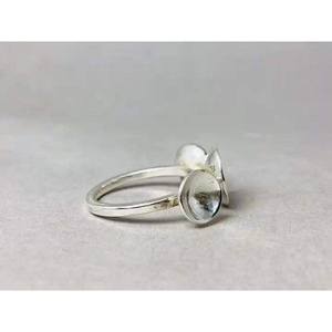 Anillo de Plata Fina para Mujer, Diseño de Tres Medias Bolas, Plata de Ley 925, Estilo Clásico, Joyería para Fiestas, Precio al por Mayor - Product Image 3
