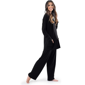 ชุดนอนสตรีผ้าฝ้าย100% สองด้านแขนยาวมีกระเป๋าใส่ในบ้านไซส์ใหญ่ใส่สบาย - Product Image 4