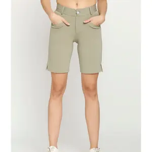 高品质聚酯基女式普通高尔夫短裤 (绿色)