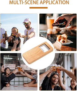 Ouvre-bouteille en bois naturel en gros, conception simple - Product Image 3