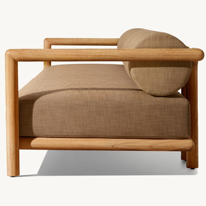 Ensemble de canapés d'extérieur en teck artisanal moderne, résistant aux intempéries, pour hôtel, patio, bord de piscine, mobilier de resort - Product Image 5