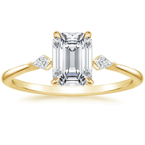 Modern Elegant 925 Sterling <b>Silver</b> Moissanite Ring with Side Accents Classic Wedding Anniversary Engagement Gift for Parties - Product Image 1