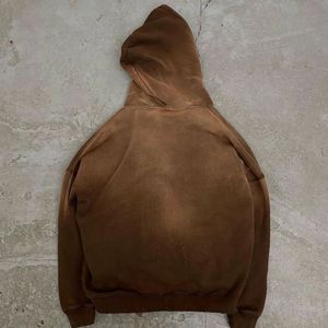 Precio barato lavado ácido cremallera Sudadera con capucha pantalón chándales 100% algodón logotipo personalizado ropa de calle Sun Fade chándal - Product Image 2