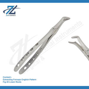 Pince d'extraction Fig 45 racines inférieures extraction de dents pince chirurgicale modèle anglais ensemble dentaire Instruments chirurgicaux Pakistan - Product Image 2
