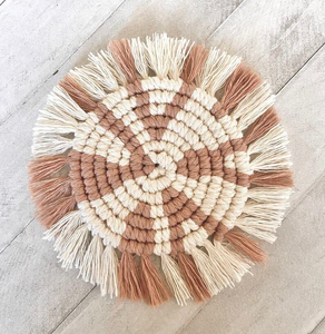 Sous-verres en macramé en coton faits à la main pour le bureau, sous-verres en corde, dessous de tasse, prix de gros en provenance d'Inde, qualité supérieure - Product Image 3