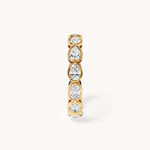 Bague en or 14 carats avec diamant de laboratoire de 1,6 carat, sertie clos, design goutte d'eau - Product Image 5