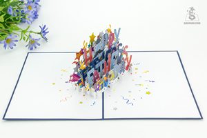 ป๊อปอัพการ์ดสุขสันต์วันพ่อ การใช้สีที่กําหนดเองสําหรับสัตว์ วันเกิด วันพ่อ วันแม่ ขายส่งงานฝีมือ - Product Image 2