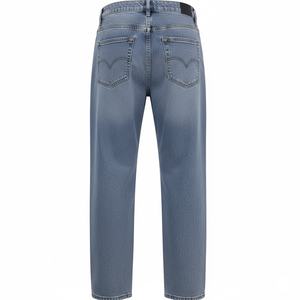 Léger Vintage Délavé Ourlet Brut Haute Qualité Droite Denim Jeans Hommes Personnalisé Empilé Solide Fermetures À Glissière Été Printemps pour - Product Image 2
